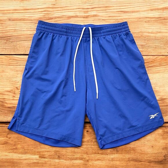 Reebok Athletic Shorts Mens Medium Vector Blue Speedwick 9" Active Gym Elastic - Picture 1 of 14